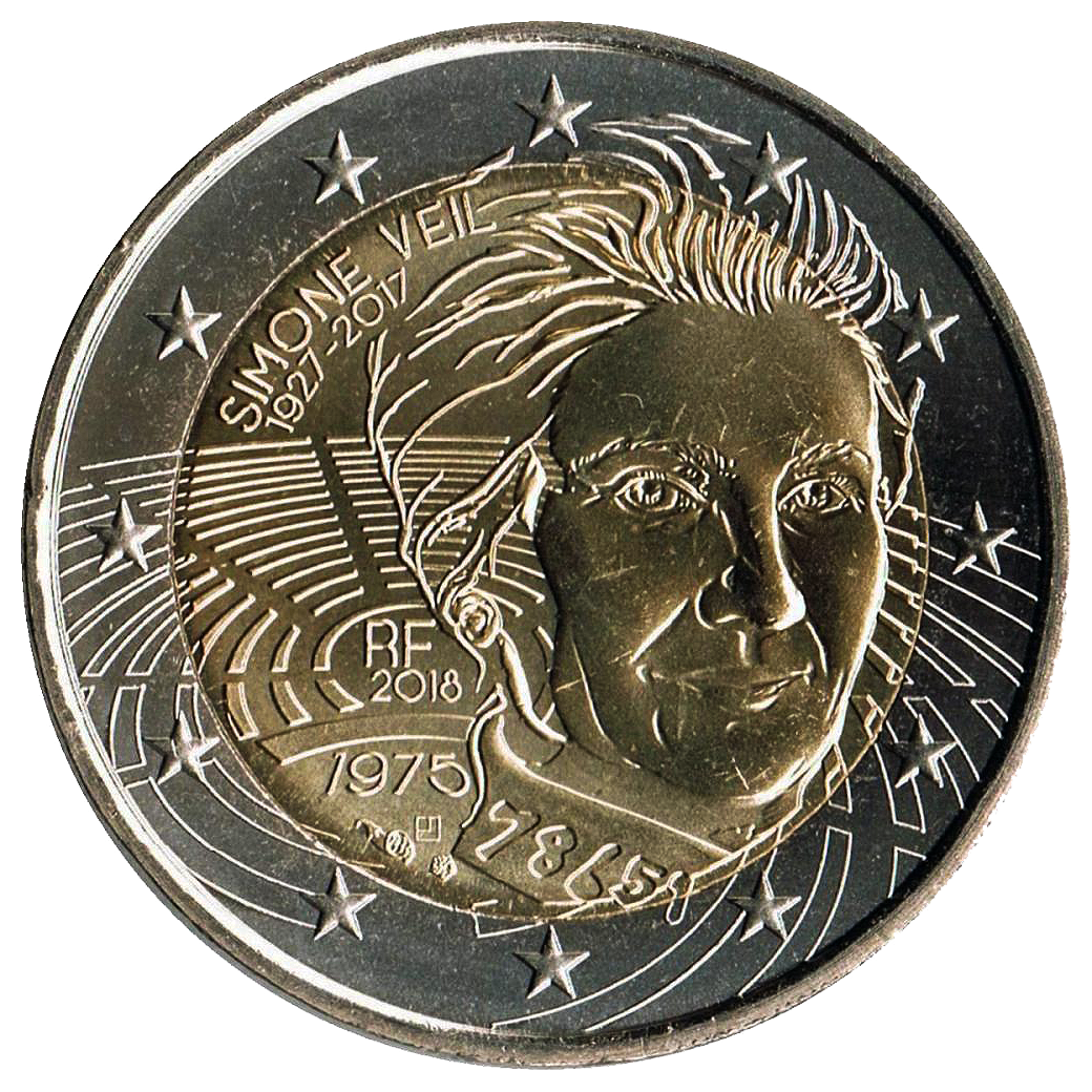 2 euros conmemorativa Simone Veil